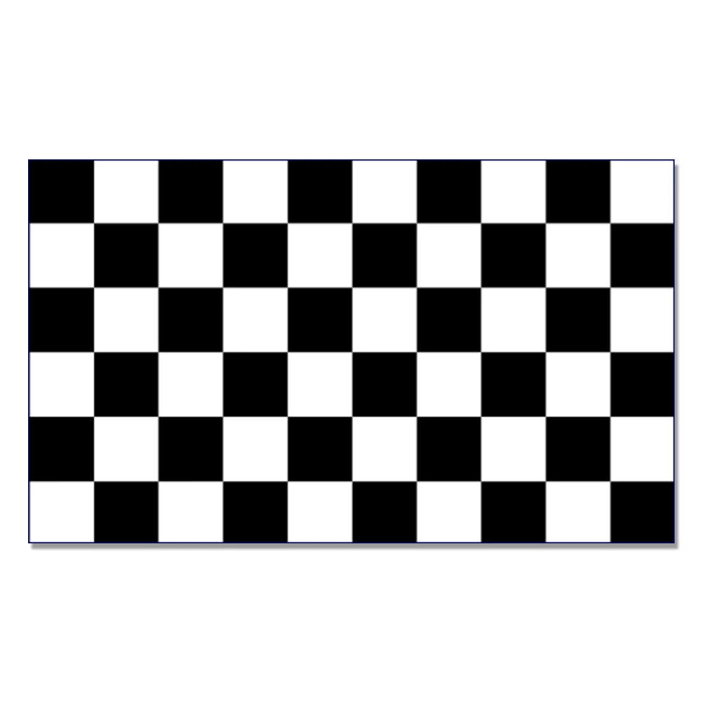 100% Polyester With Eyelets Banner Check Black & Gold Checkered Flag 5 x 3 FT 