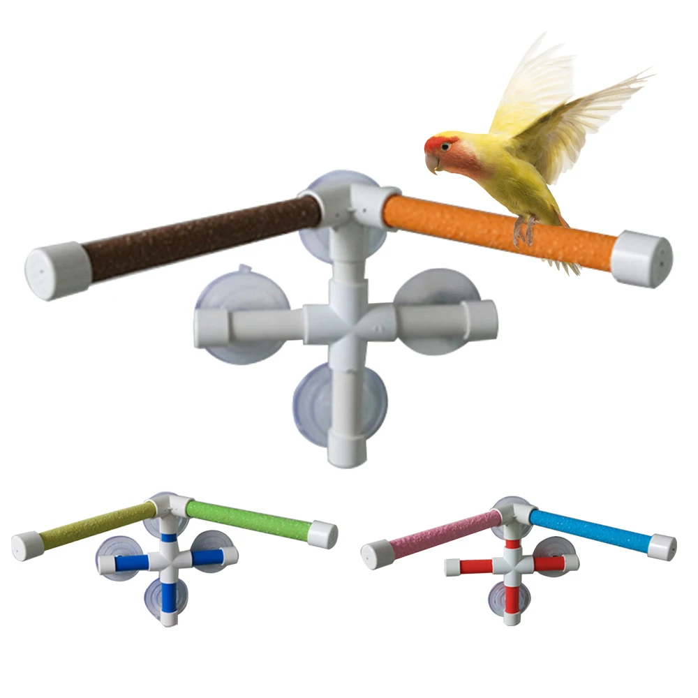 Parrot Budge Paw Grinding Stand Toy Pet Birds Bath Standing Platform