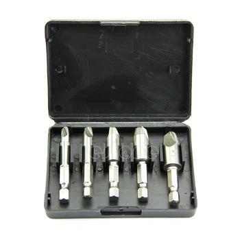 

5 X Easy Speed Out Extractor Remover Drill Screw Tool Set Hex Shank & Case