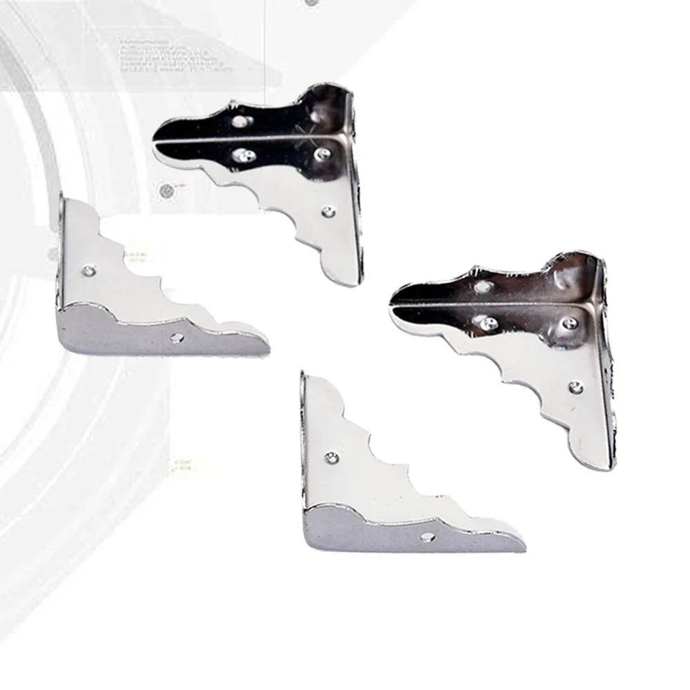 

4 PCS Replacement Metal Guitar Box Corner Protector Guitar Case Corner Decorative Protector Cover (Silver)