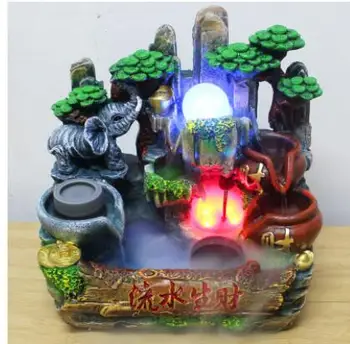 

Fengshui wheel single-image flowing water generating wealth desktop fountain rockery wholesale resin flowing water craft Home Fa