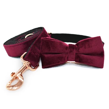 

Custom Engraved Dog Collar Personalized Red Velvet Dog Collar and Leash Christmas Soft & Comfy Gift for Small or Large Dog