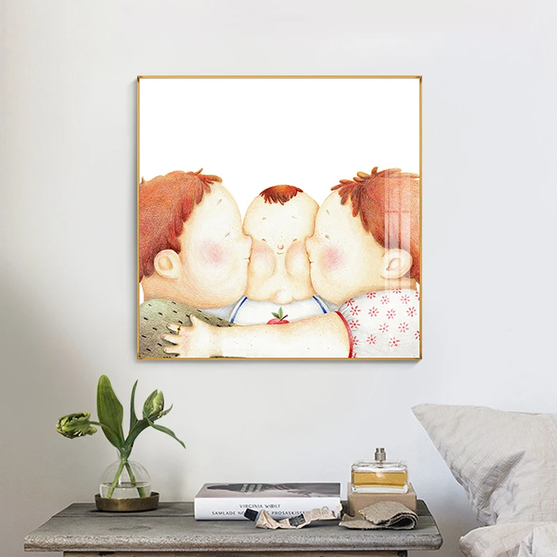 Абстрактная Милая Картина на холсте для малышей милая семейная Настенная