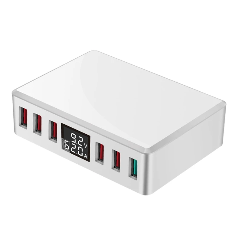 

T9+ Multi Fast USB Charger Charge Multiple 6 USB Phone Charging Station Universal USB HUB Charger LED Display Eu Plug