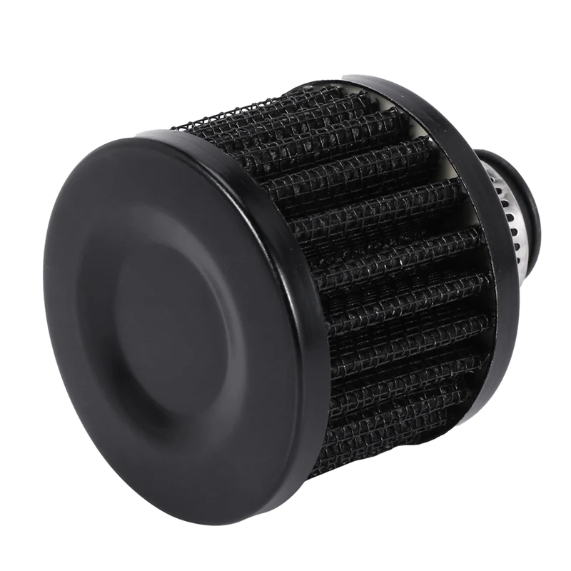 13mm Oil Mini Breather Cold Air Filter Fuel Crankcase Engine for Car Color:Silver