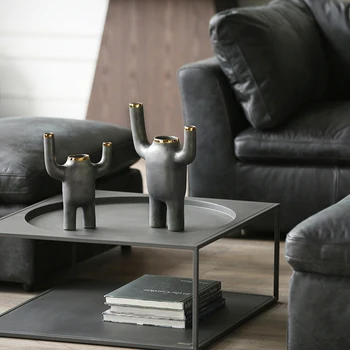 

Creative Abstract Humanoid With Raised Arms Ceramic Vase Decor Crafts Ceramic Art Statues For Home Wedding Decor Accessories