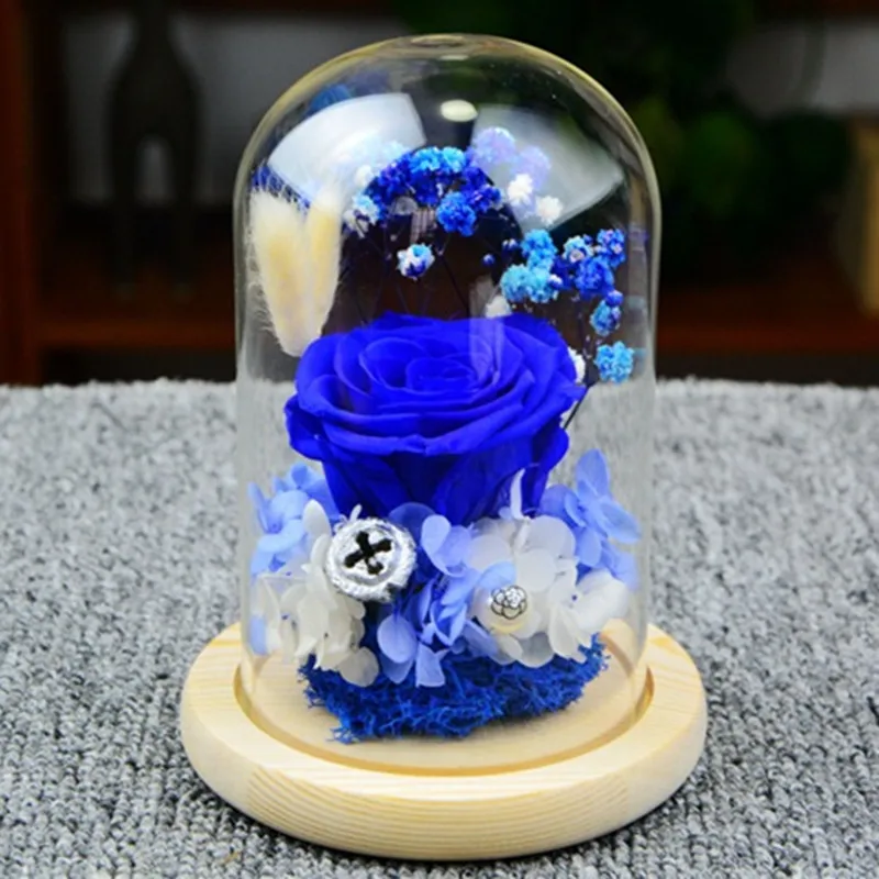 Diameter=10cm Different Height=12cm 15cm 18cm Log Base Glass Dome Home Decoration DIY Cover Friend Favor Gift Wedding Live Prop 3