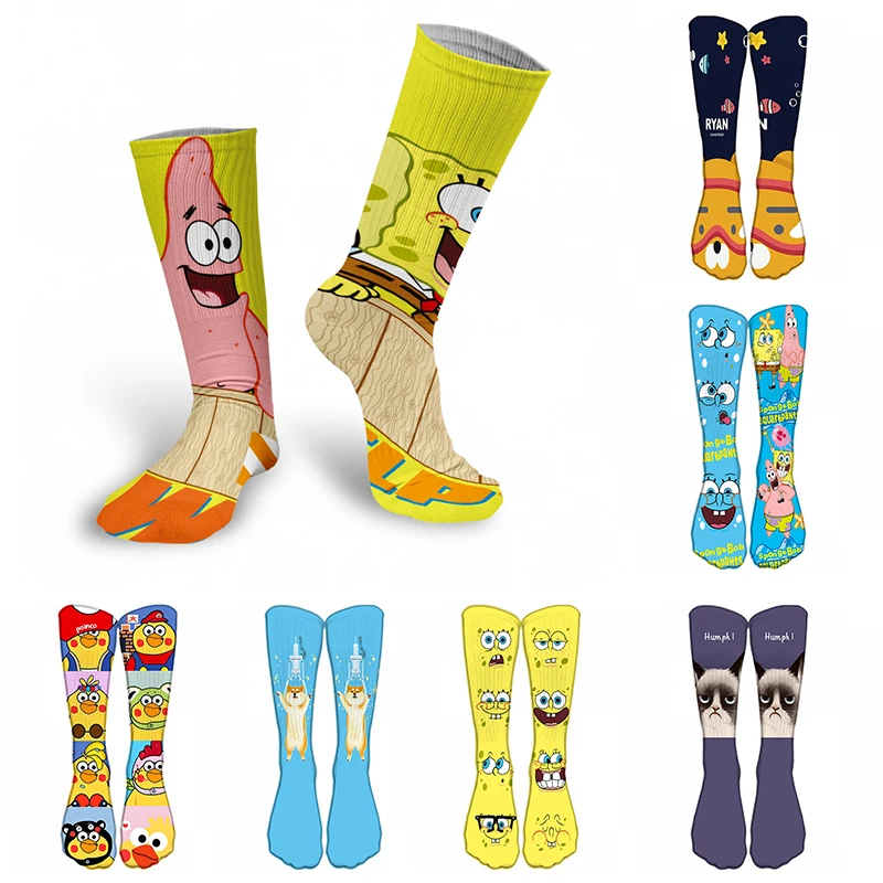 Fashion 3d Printed Candy Color Women Socks Personality Cartoon Fashion 3d Printed Candy Color Women Socks Personality Cartoon