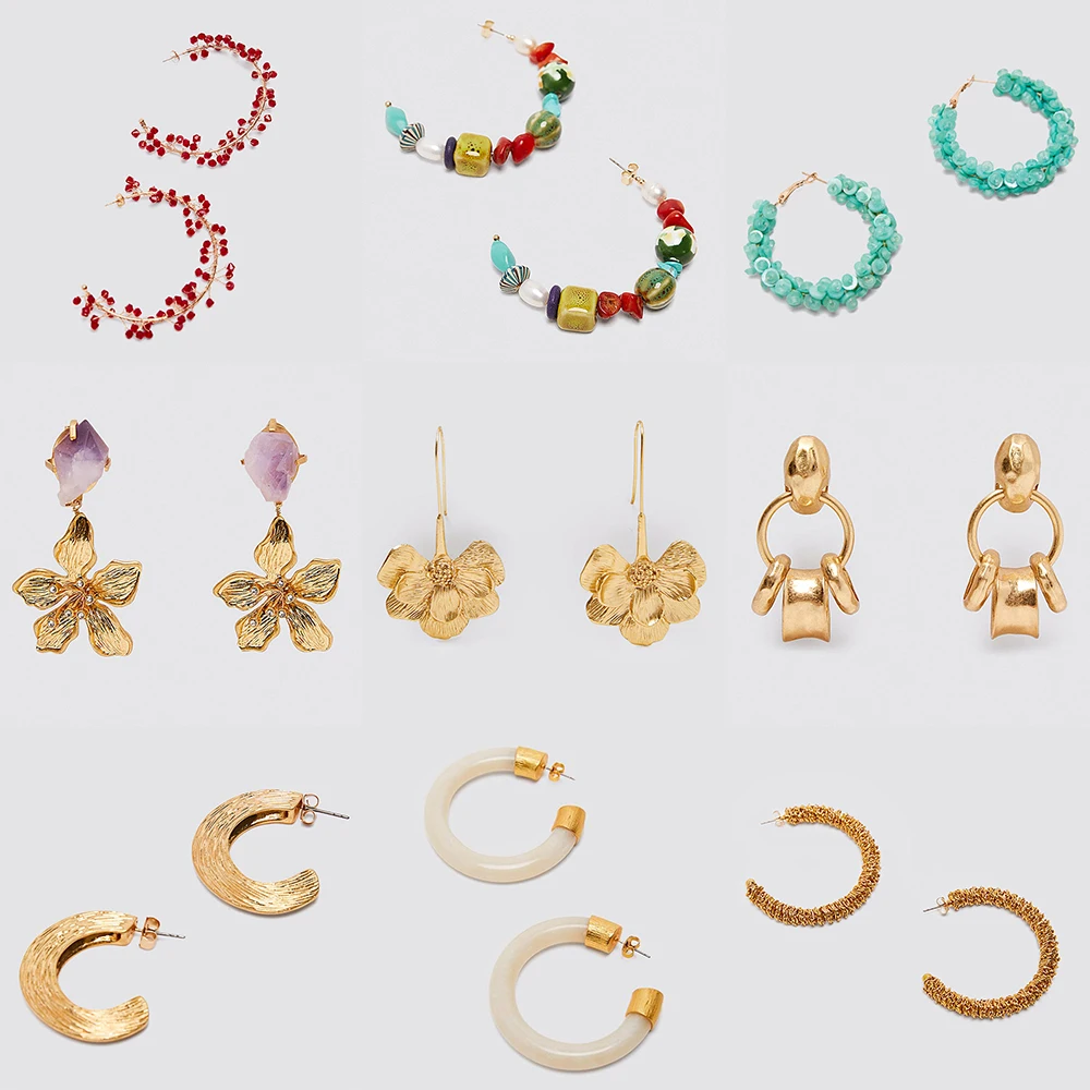 

Ztech Fashion New Za 2020 Statement Earrings Shell Conch Crystal Resin Pendants Dangle Drop Earrings Summer Fruit Earrings
