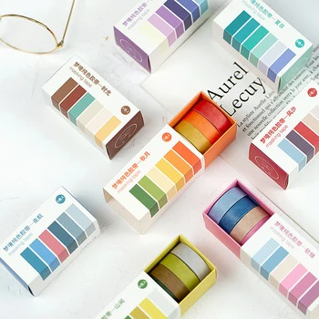 

6pcs Pure Color Dream Masking Tape Set 10mm Roam Moon Adhesive Washi Tapes Home DIY Stickers Decoration for Album Diary A6120