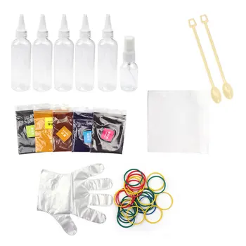 

5pcs One Step Diy Tie Dye Kit Vibrant Fabric Textile Permanent Paint Color Bottles For Home Tie Dye Craft Handmade Program Suit