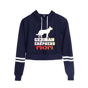 

German Shepherd Navel Hoodie Women 2019 Aikooki New Arrival Fashion Popular Clothing German Shepherd High Waist Hoody Casual Top