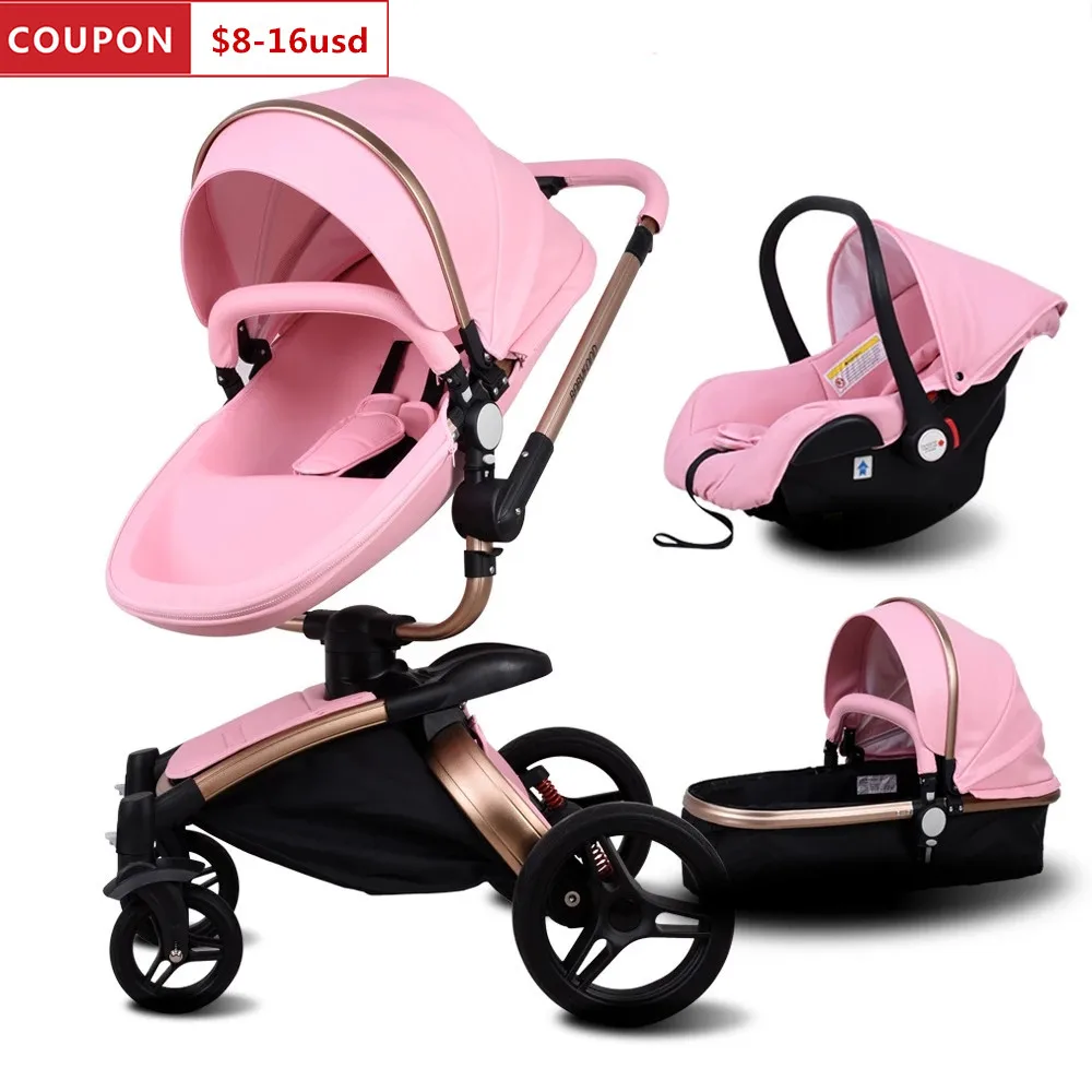 Роскошная детская коляска Babyfond 3 в 1 модная европейского стандарта складная