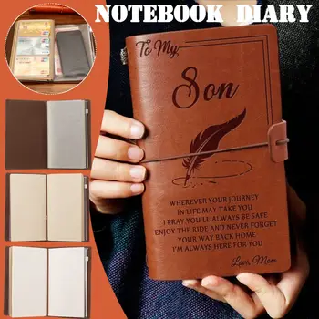 

4 Types Engraved Leather Journal Notebook Diary To Daughter/Son/My Man/Wife Engraved Notebook Diary 20x12cm New