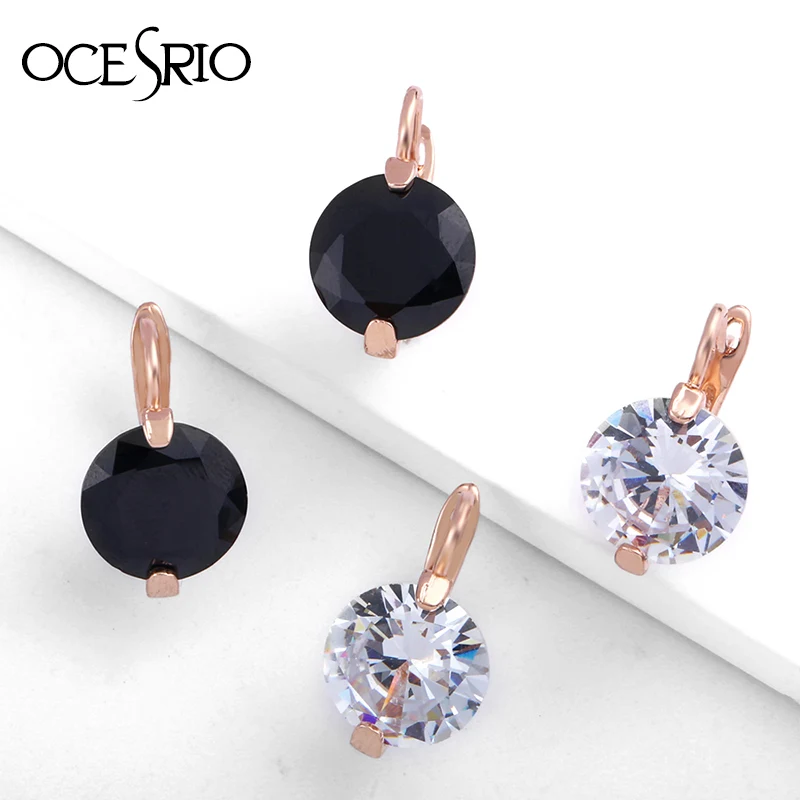 Серьги OCESRIO из золота 585 пробы с натуральными камнями корейские висячие серьги