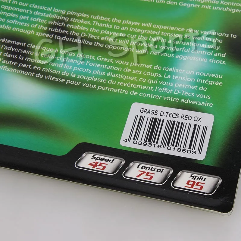 TIBHAR GRASS D. TECS(1,2/1,6/OX, Защитные/Chop) Pips-длинный Настольный теннис резиновая губка для пинг-понга 5,0