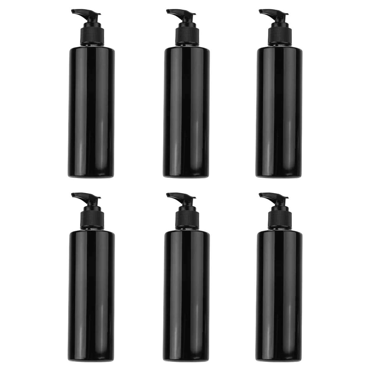 

6pcs Empty Lotion Bottles Cleaning Gel Dispenser Plastic Sanitizer Holder Pump Press Bottle 250ml Black Brown +Random Color Head