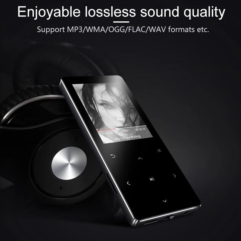 MP3 плеер с bluetooth динамиком сенсорные клавиши hi fi fm радио мини USB mp3 Спорт MP 3 HiFi музыкальный плеер портативный металлический walkman 16G