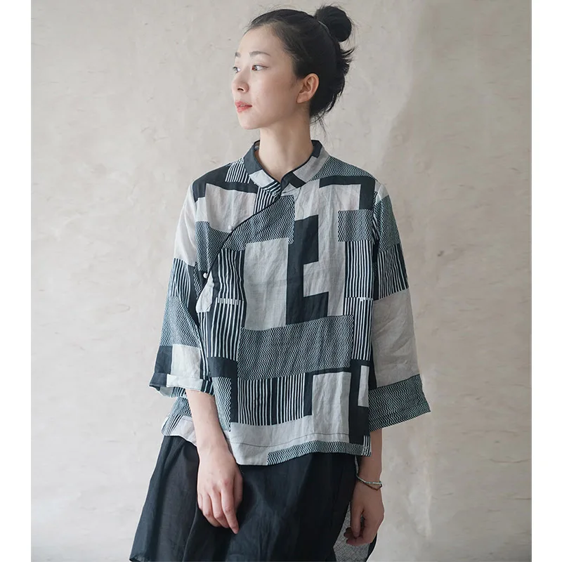 SCUWLINEN 2020 Autumn NEW Women Tops Geometric