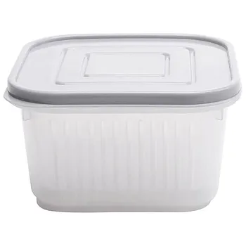 

Green Onion Crisper Kitchen Ginger Garlic Storage Box Refrigerator Fruit Portable Square Freshness Preservation Drain Seal Box G