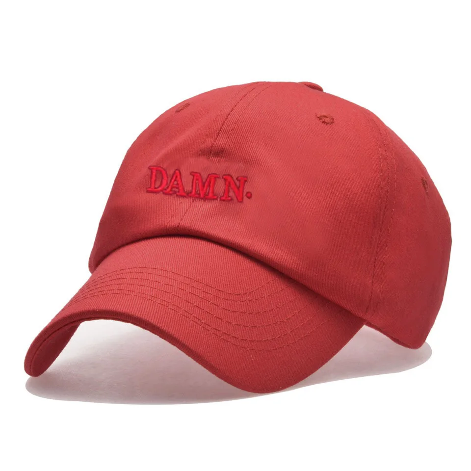 Бейсбольная кепка мужская шляпа Повседневная вышитая Кепка s изгиб козырька Регулируемая Хлопковая мужская Черная кепка - Цвет: Красный