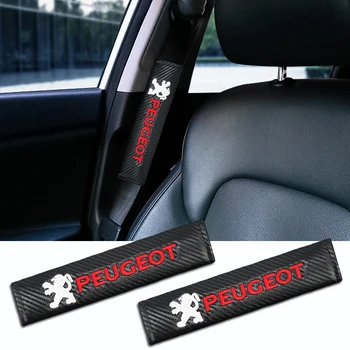 

2PC Car styling batman Carbon Fiber Seat Belt Shoulder Protection Cushion For Peugeot 206 207 208 307 308 406 407 508 Accessorie