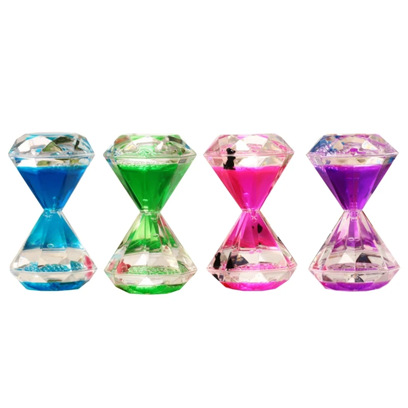 

Diamond Shaped Floating Liquid Motion Bubbler Timer Animal Oil Hourglass for Sensory Fidget Calm Relaxing Desk Toys Home Ornamen
