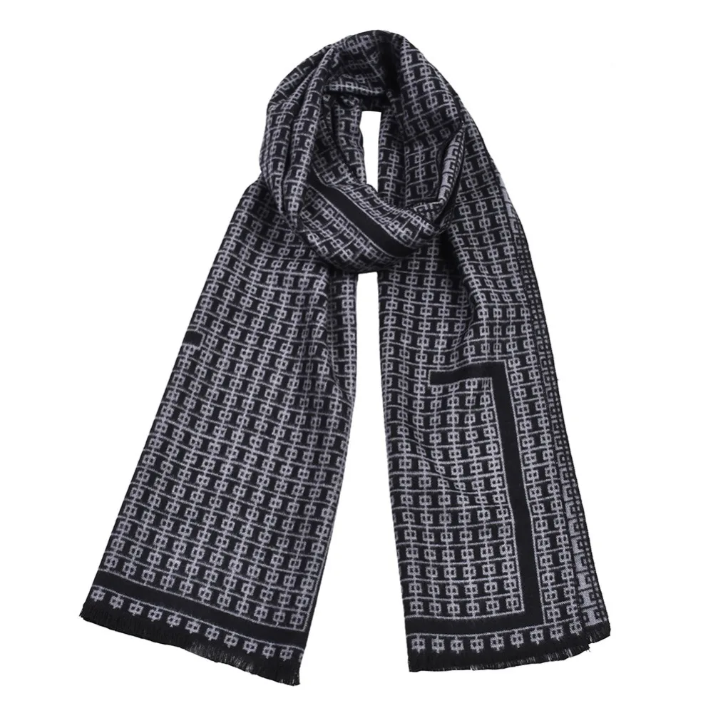 Winter Men's Double-sided Thick Warm Scarves Korean Fringe Cotton Neckwear Men Knit Big Long Shawl Wraps 180x30cm