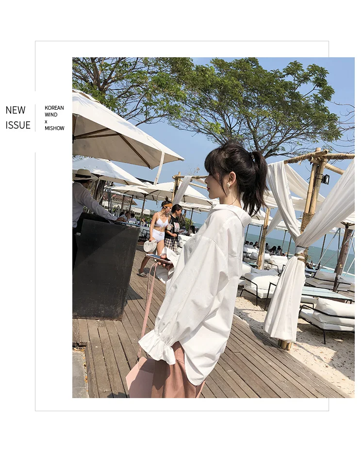 Mishow Свободная женская рубашка из хлопка с длинным рукавом коллекция Весна Лето MX19A4905