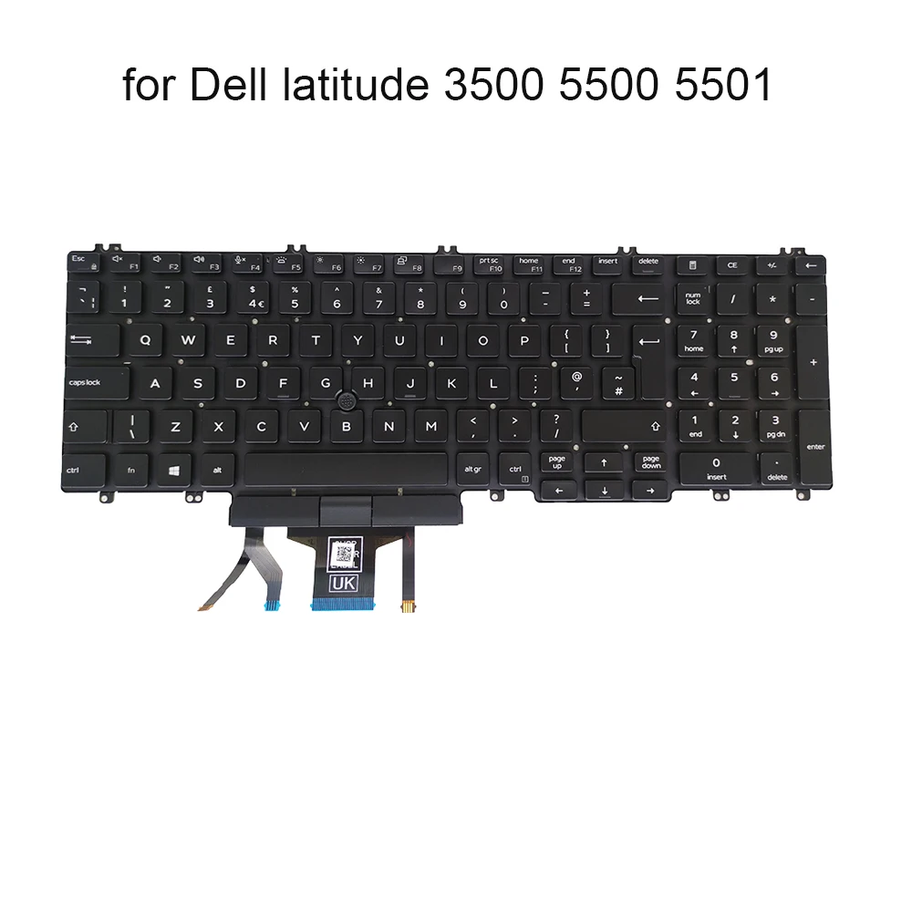 

New UK GB laptop backlight keyboard for Dell Latitude 3500 5500 5501 Precision 3540 3541 3500 3501 0V35F8 V35F8 keyboards light