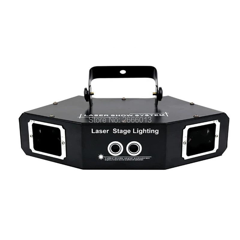 4 линзы секторный диско лазерный светильник для вечеринки DMX RGB Полноцветный луч+ сканирующий светильник изображения s DJ эффект проектор сканер лазерный сценический светильник ing