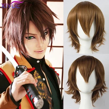 

XIYUE Bob Short Synthetic Wig With Bangs For Women/Men Blonde Pink Red Black Short Natural Hair Bob Wig Cosplay Fasle Wigs