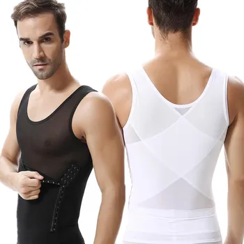 

Men Shapewear Shirt Mens Slimming Shaper Posture Vest Belly Abdomen Chest Tummy Compression Shirt Corset Waist Trainer