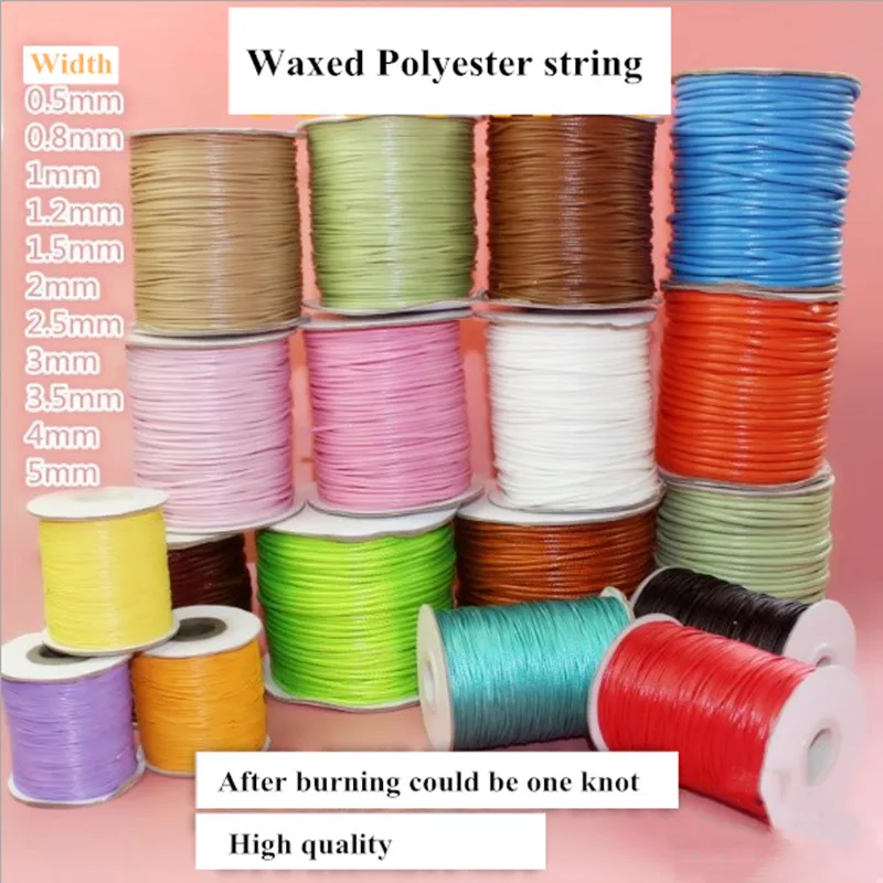 Waxed Polyester/poly Cord/string 0.5/0.8/1/1.2/1.5/2/2.5/3/3.5mm