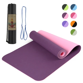 

72x24IN Non-slip Yoga Mat TPE Eco Friendly Fitness Pilates Gymnastics Mat Gift Carrying Strap and Storage Bag Yoga Mat 7color