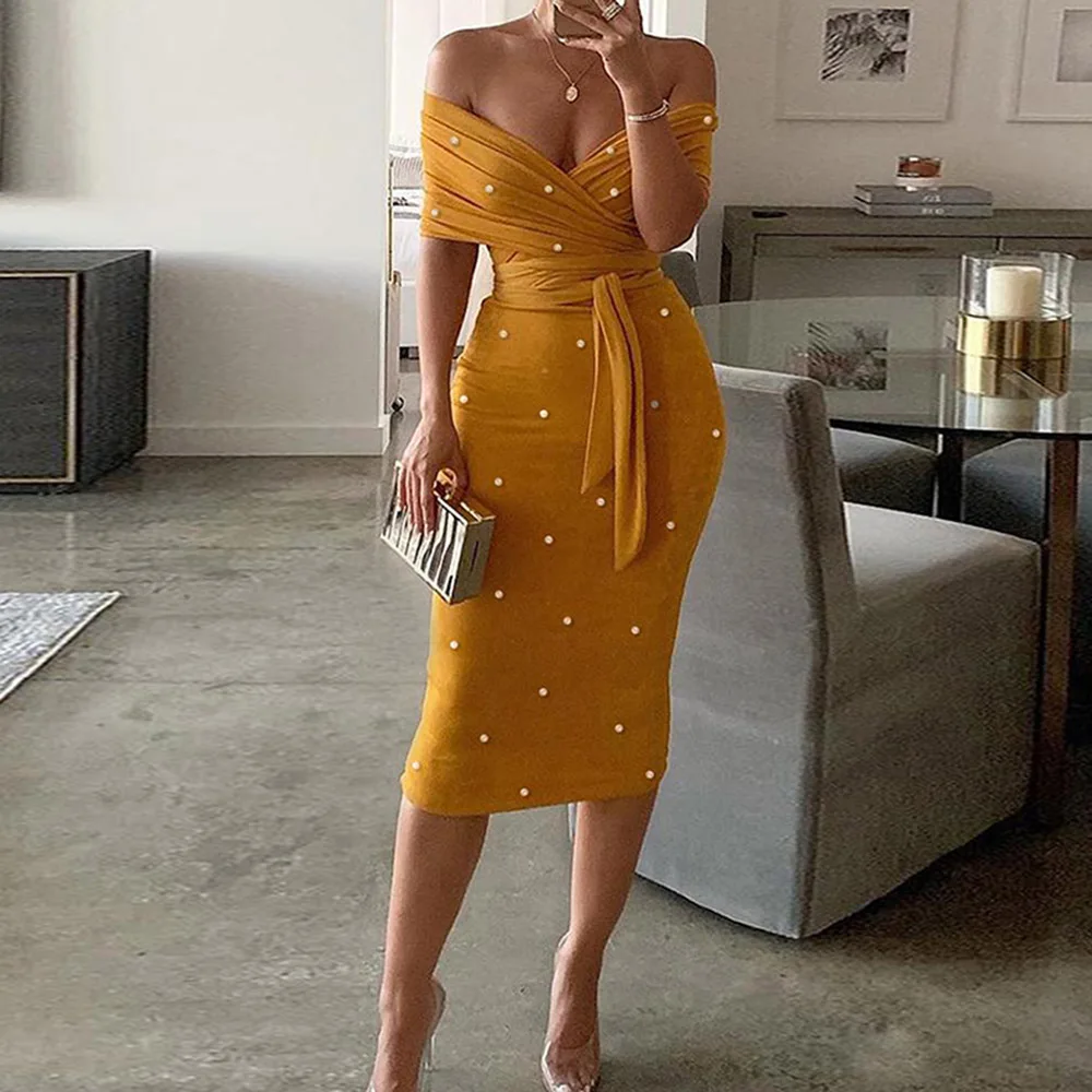 yellow dinner dress