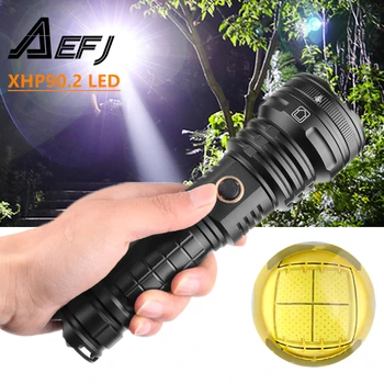 

Dropshipping Powerful LED Flashlight XHP 90.2 Lamp Zoomable 3 lighting modes Torch Support for Mircro charging hunting lamp
