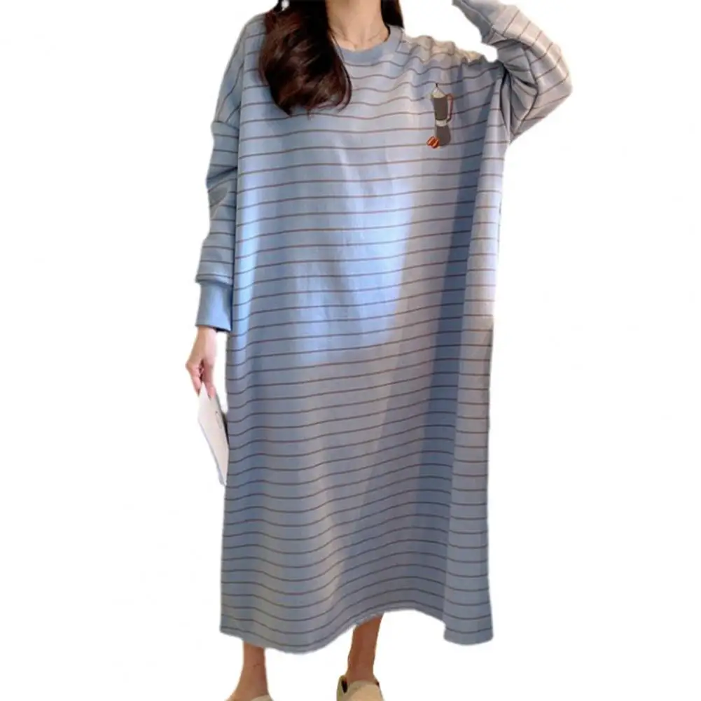 Women Autumn Winter Dress Fashion Thicken Warm Loose Cartoon Cute Oversized Pajamas Nightwear Winter