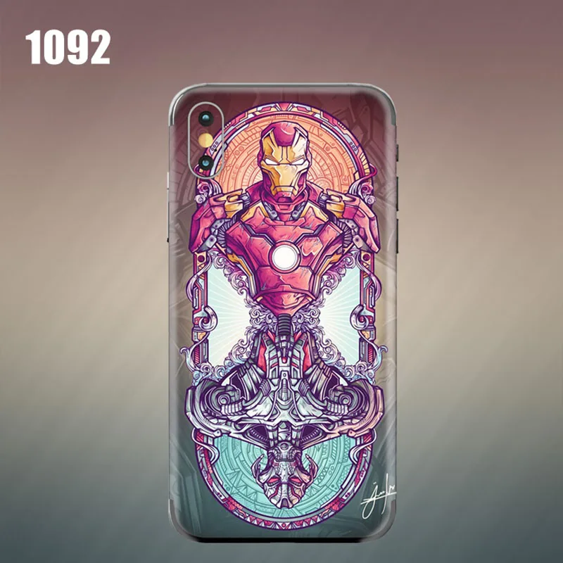 Наклейки на телефон для iphone XS MAX, задняя пленка Капитан Америка, рельефная ультратонкая цветная пленка для iphone 6, 7, 8 PLUS, X, 11Pro, 11, чехол - Цвет: 1092