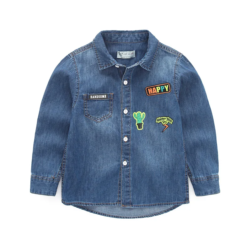 

2019 Fashion Children Kids Long Sleeve Denim Boy Girl Blouses Clothing Autumn Baby Jean Shirt Kid Tops Dropshipping Clothing