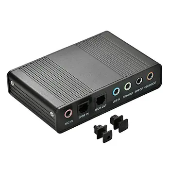 

External USB Sound Card 6 Channel 5.1Surround Adapter Audio Card USB 2.0 Optical S/PDIF Sound Card Adapter for PC Laptop Desktop
