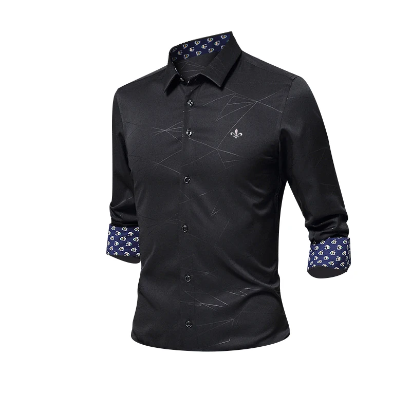 Anti-wrinkle and non-iron Blusa Camisa Social Masculina Dudalina Long Sleeve Stripe Slim Fit Shirt Men clothing White Male Anti-wrinkle and non-iron Blusa Camisa Social Masculina Dudalina Long Sleeve Stripe Slim Fit Shirt Men clothing White Male