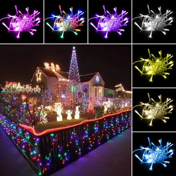 

AA battery powered garland led string lights Flasher Outdoor String Fairy Lamp fairy lights star rain new year decorations
