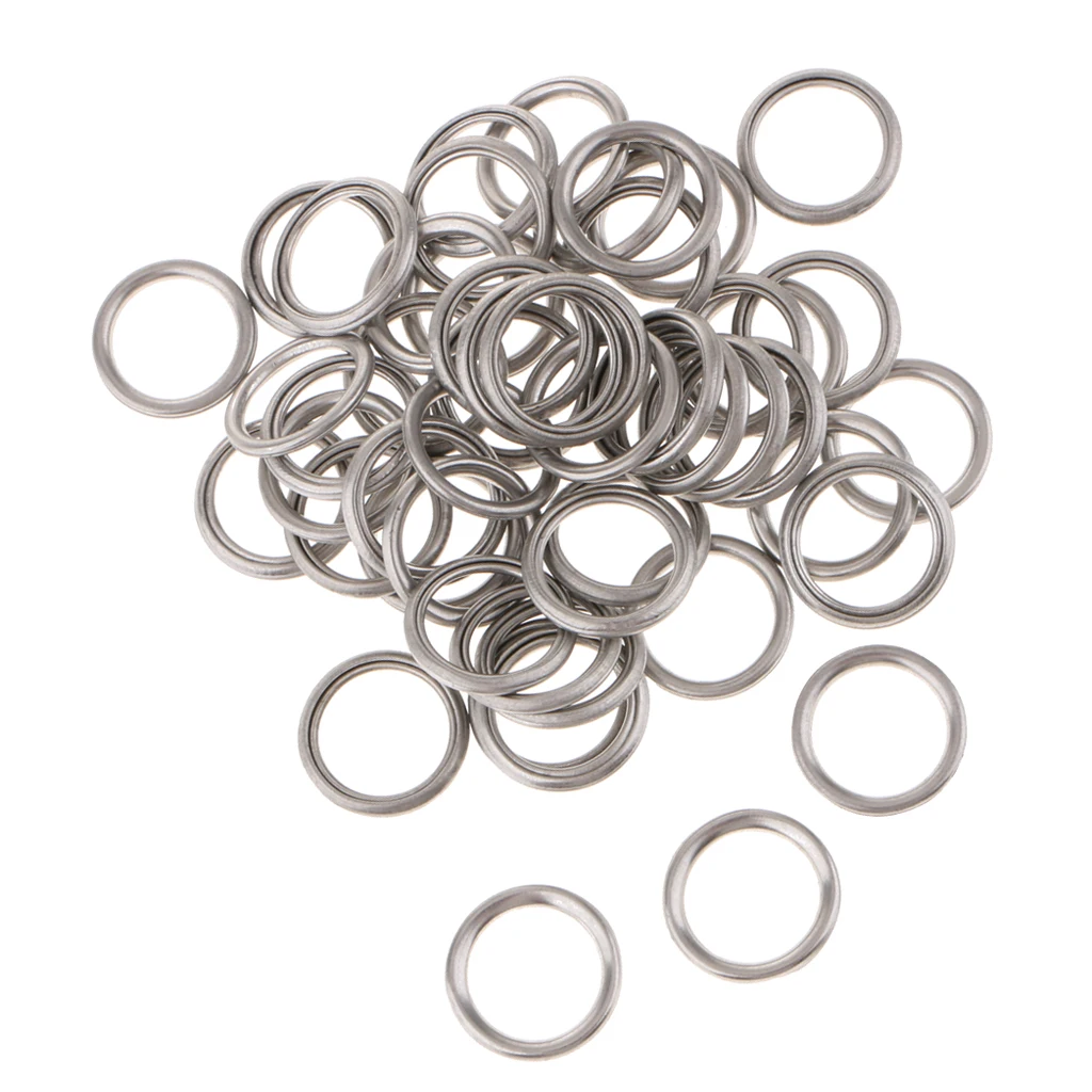 50Pcs/Set M14 Aluminum Engine Oil Drain Plug Crush Gasket Washers Seals for Mitsubishi V5 V6