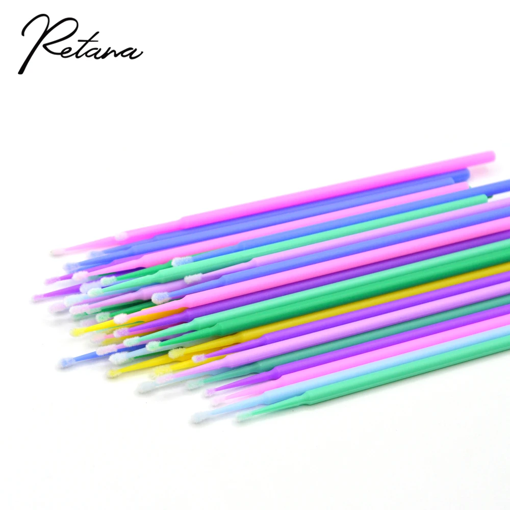 100 desechables maquillaje extensión de pestañas herramientas pestaña simple aplicador cepillo de la máscara de pestañas de algodón de maquillaje hisopo herramienta