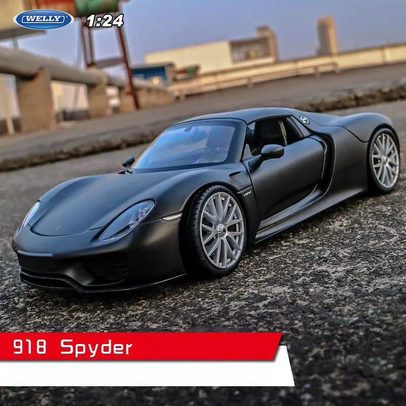 Welly 1:24 Porsche 918 модель автомобиля из сплава Модель автомобиля украшение автомобиля коллекция Подарочная игрушка Литье под давлением модель игрушка для мальчиков - Цвет: 918 Spyder