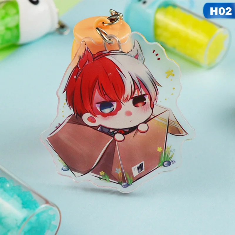 

Cute My Hero Academia Key Chain Acrylic Cartoon Key Ring New Hot Keychain Keyring Accessories