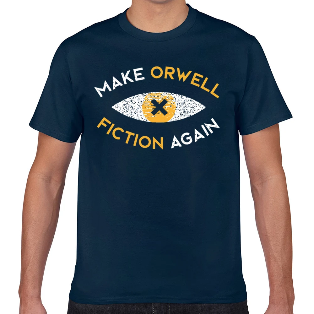 Мужская футболка с надписью make orwell белая Geek на заказ XXX | одежда