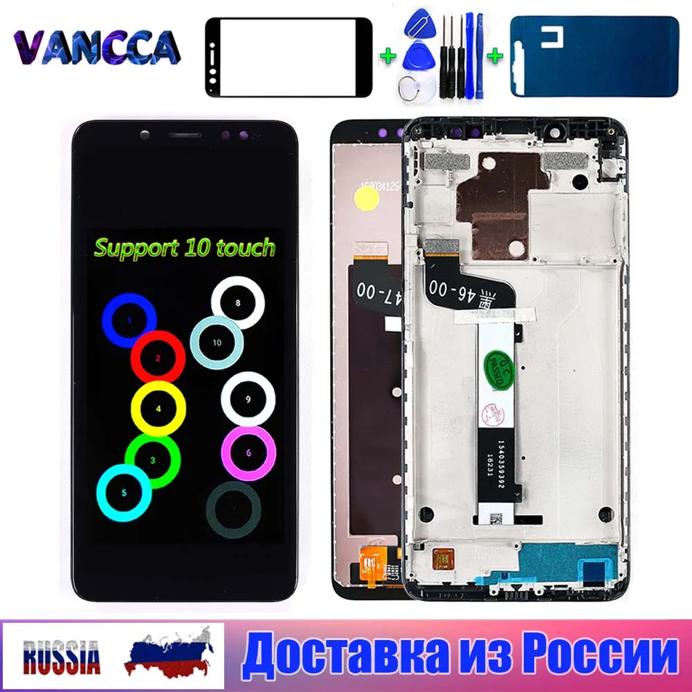 ЖК экран с дигитайзером в сборе Vancca 5 99 дюйма для Xiaomi Redmi note / Note pro черный 10 точечным