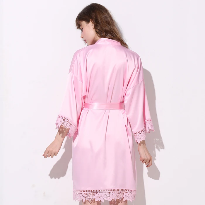 pink with print Owiter, индивидуальные халаты матового атласа, свадебное платье невесты, платье подружки невесты размера плюс, женское длинное платье, сексуальные ночные сорочки - Цвет: pink with print